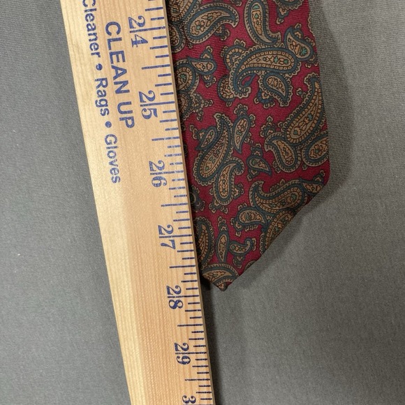 Made In USA Classy Neck‎ Tie Business Law 90s 100% Italian Silk Red - Picture 5 of 5